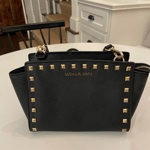 Black Purse with Gold Studs - Michael Kors